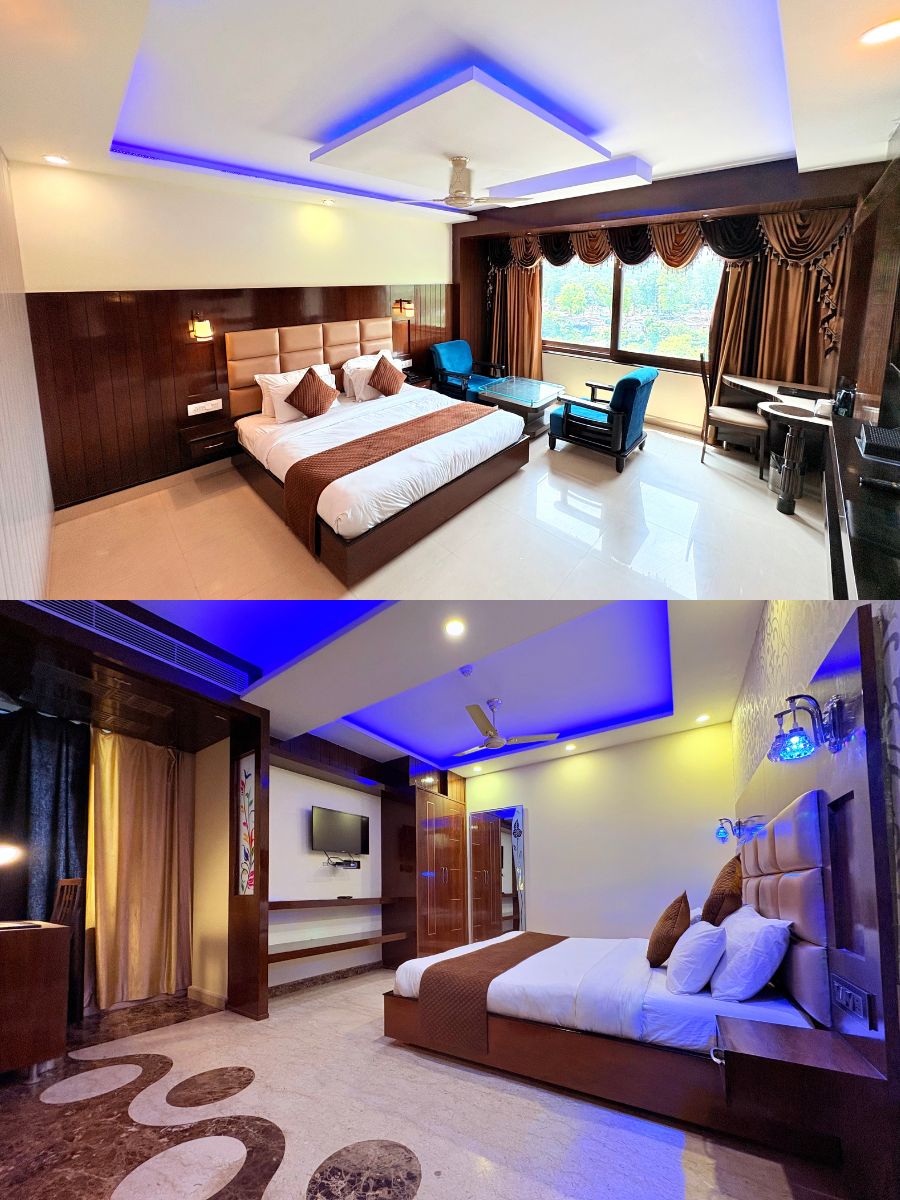 Spacious room with sofas at Hotel Crystal Ganga Heights, one of the premium hotels in Haridwar near Har ki pauri Ganga Ghat